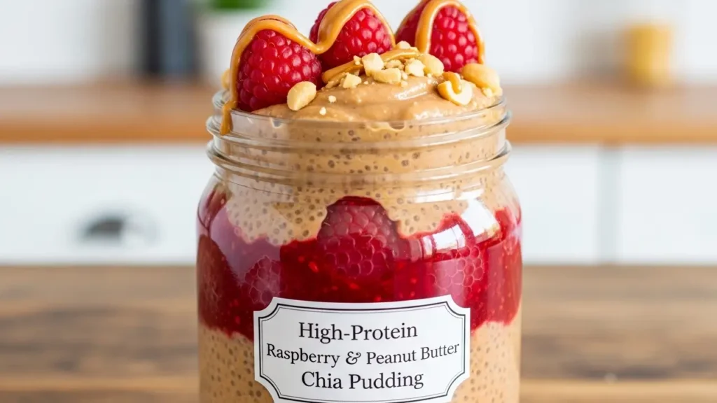 High-Protein Raspberry & Peanut Butter Chia Pudding