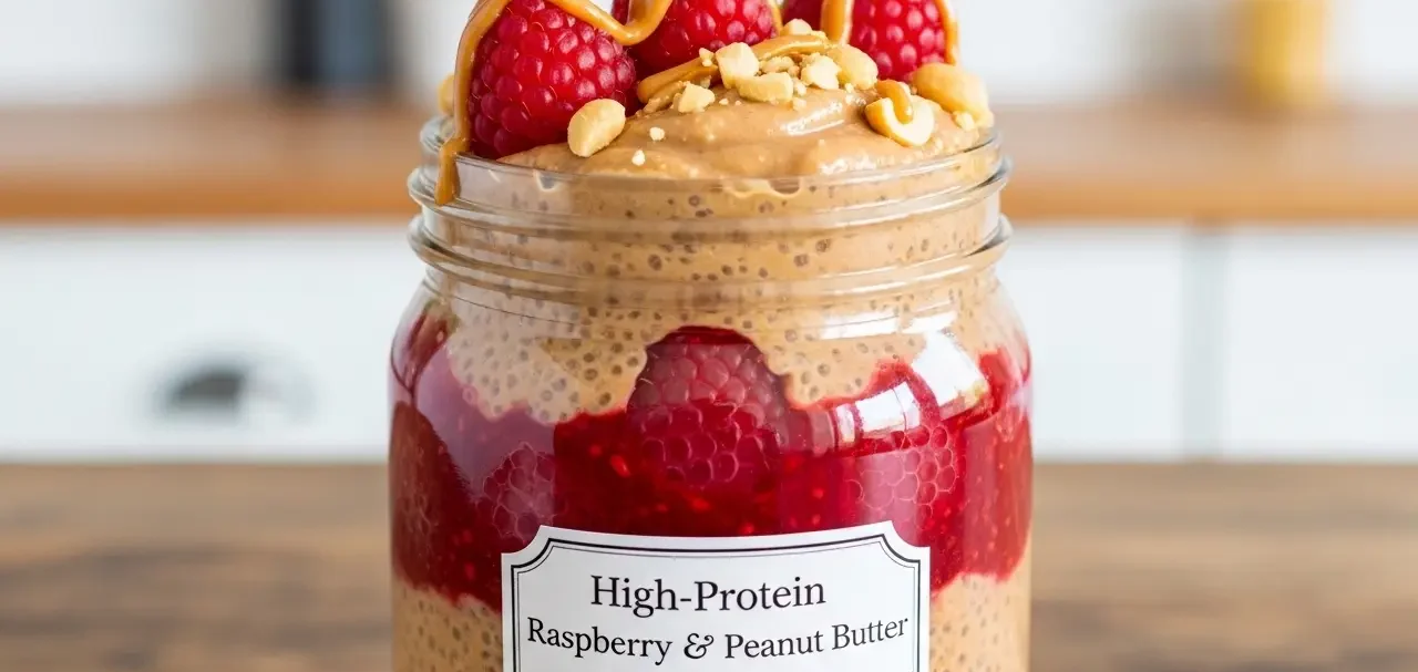 High-Protein Raspberry & Peanut Butter Chia Pudding