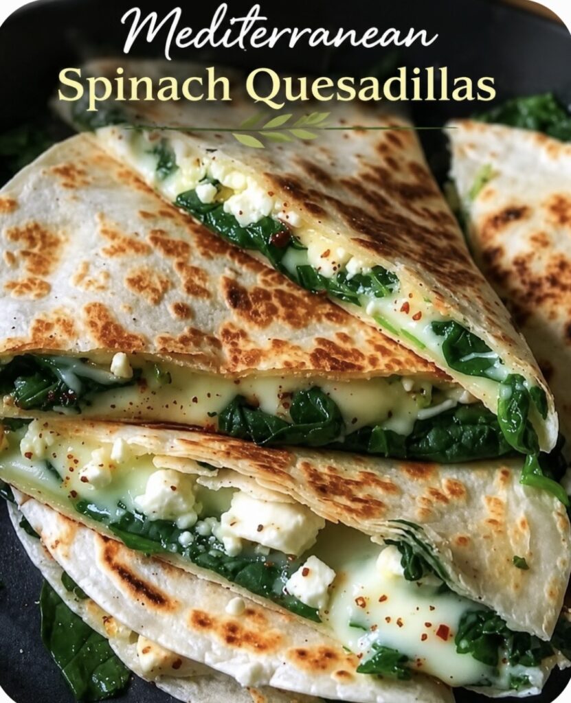Mediterranean Spinach Quesadillas