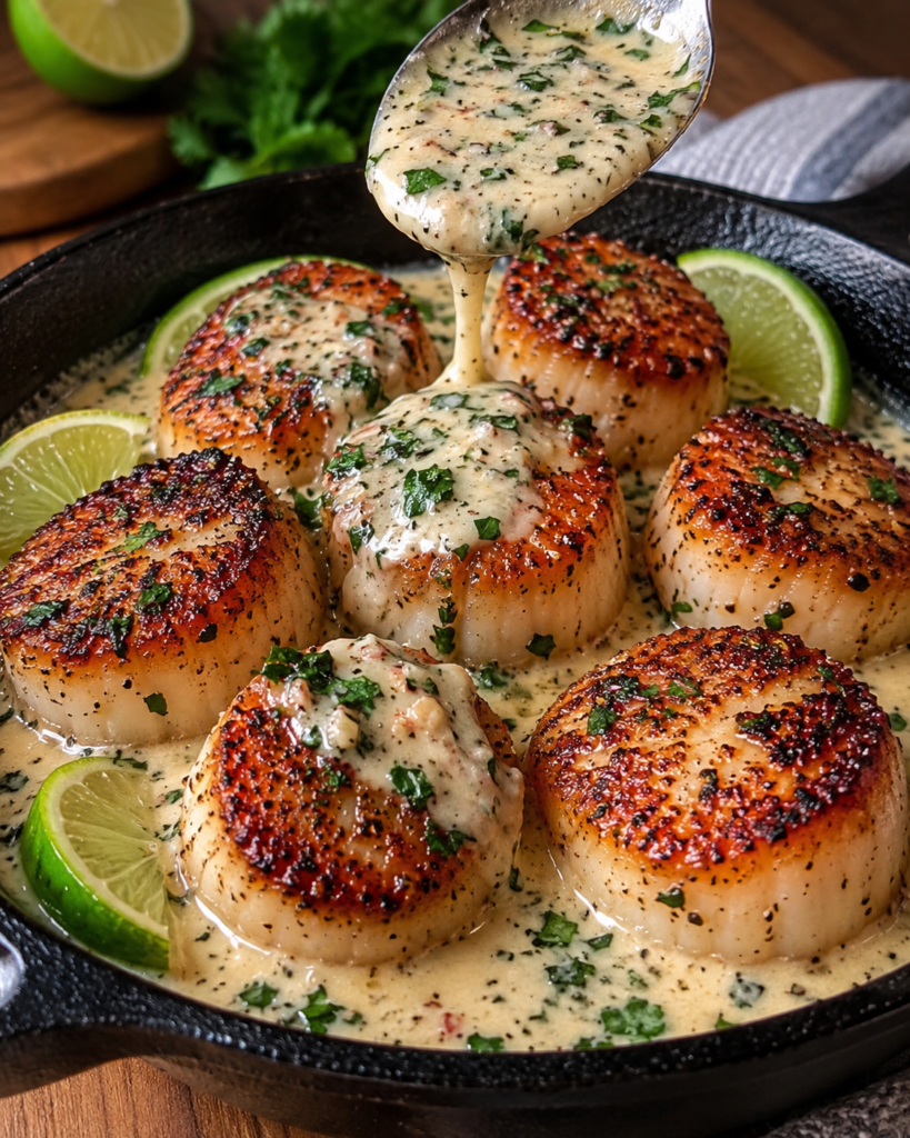 Creamy Garlic Butter Seared Scallops