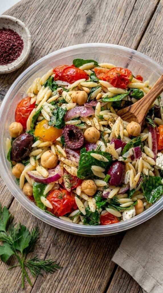 Mediterranean Chickpea Orzo Salad