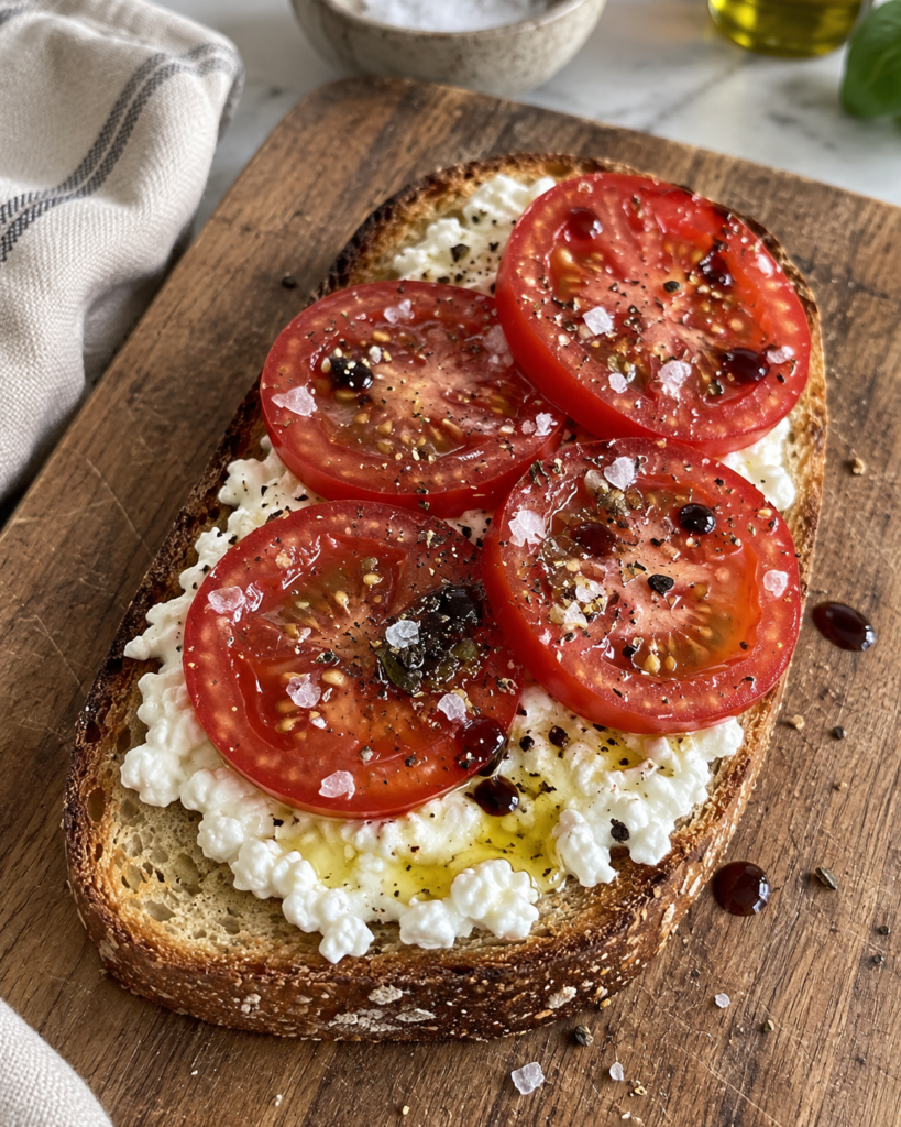 Tomato Cottage Cheese Toast