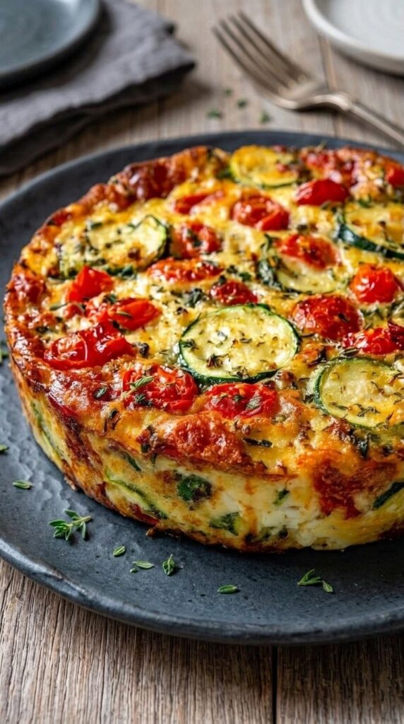 Cheesy Zucchini Tomato Frittata