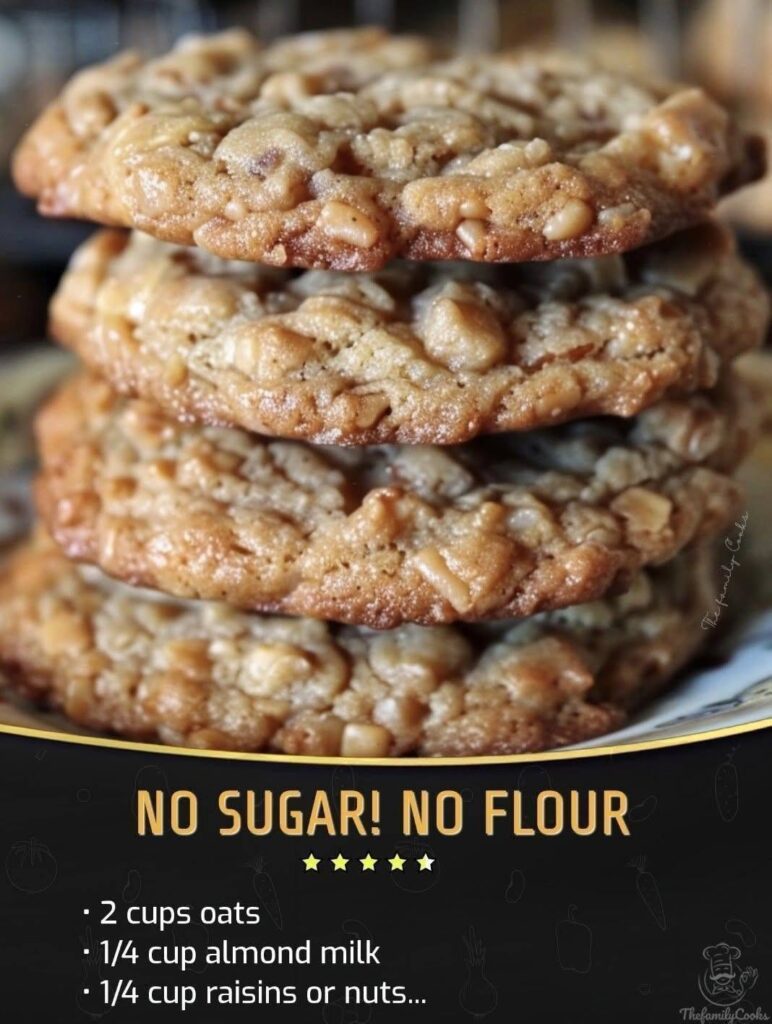 Healthy Banana Oat Cookies – No Sugar, No Flour