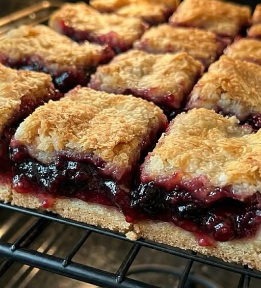 Blueberry Pie Bars with Flaky Pastry