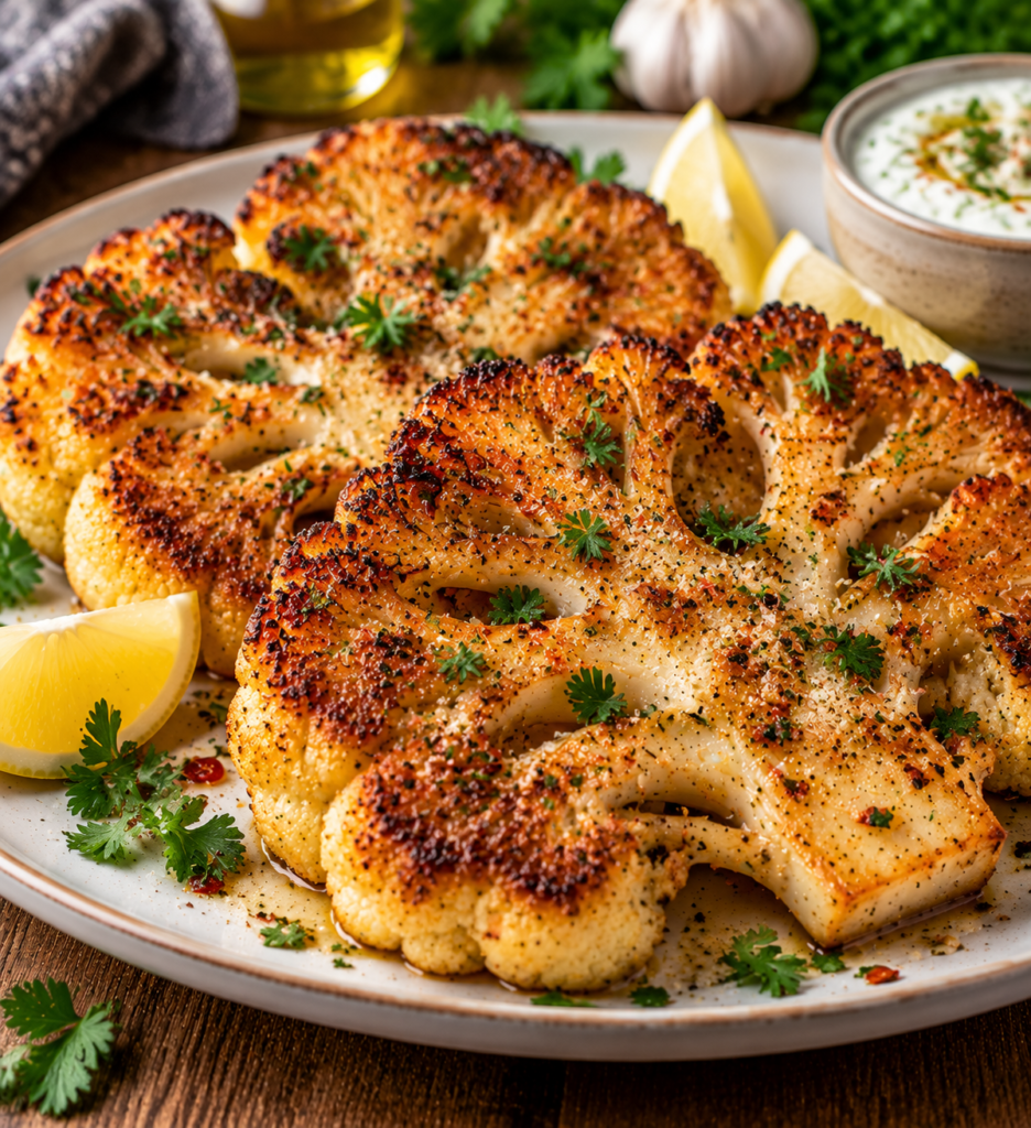 Crispy Roasted Cauliflower Steaks Recipe