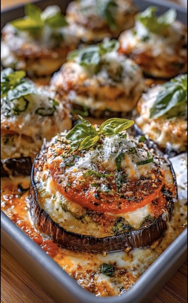 Baked Eggplant and Tomato Stacks