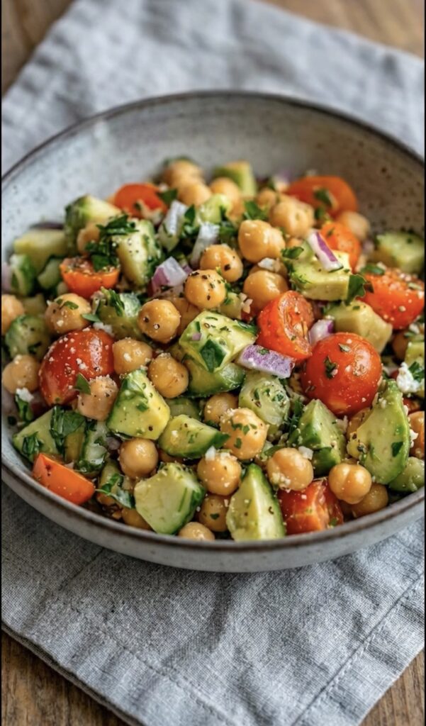 Mediterranean Chickpea & Cucumber Salad