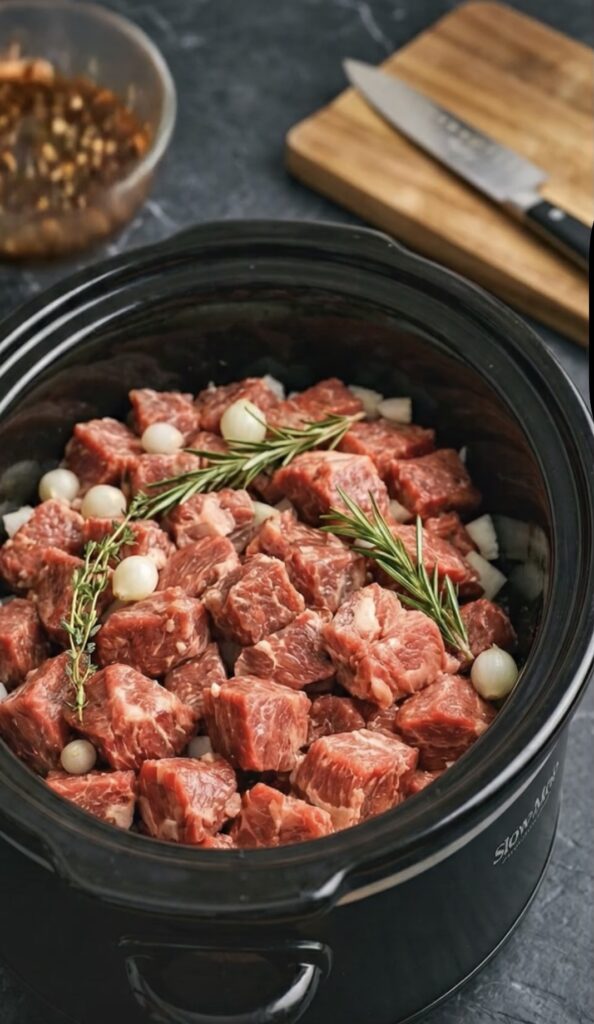 Slow Cooker Herb Garlic Beef Stew