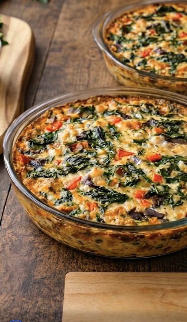 Crustless Spinach, Mushroom & Cheese Quiches