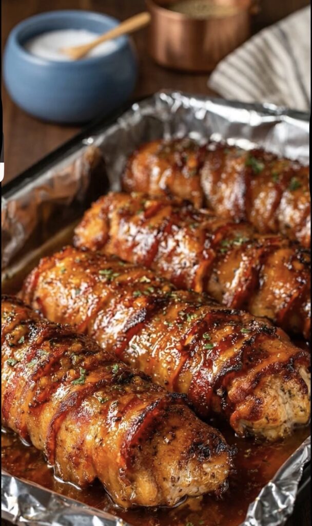 Bacon-Wrapped Glazed Chicken Breast