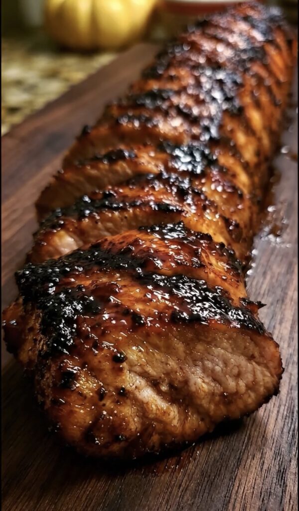 Sticky Honey Garlic Glazed Pork Tenderloin