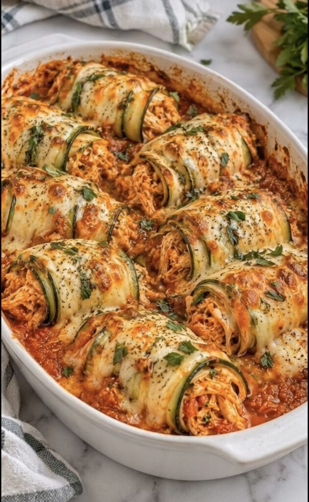 Cheesy Chicken Zucchini Roll-Ups