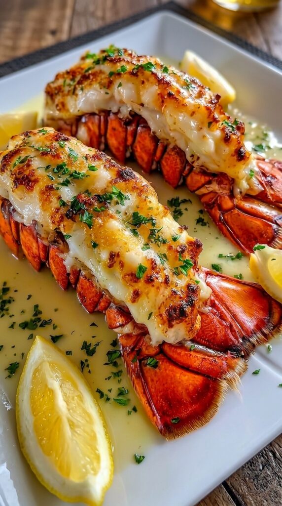 Garlic Butter Baked Lobster Tails
