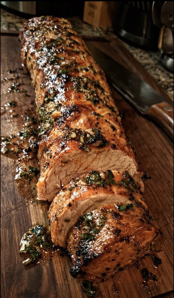 Garlic Herb Glazed Pork Tenderloin