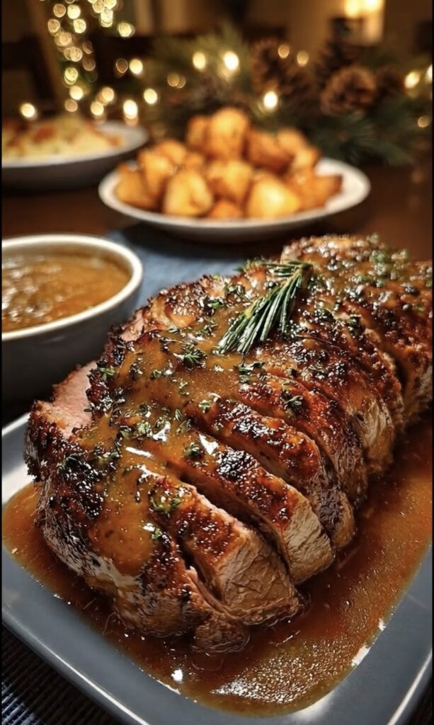 Herb-Glazed Roast Beef with Pan Gravy