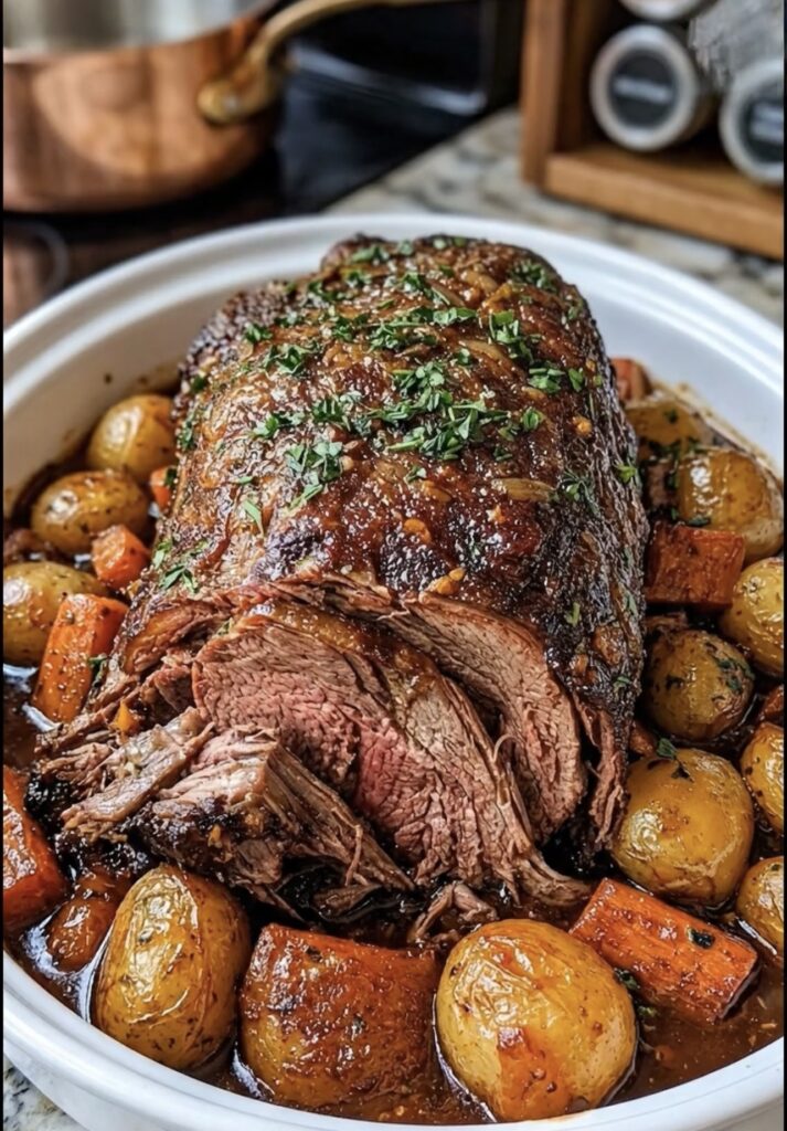 Garlic Herb Pot Roast with Potatoes and Carrots