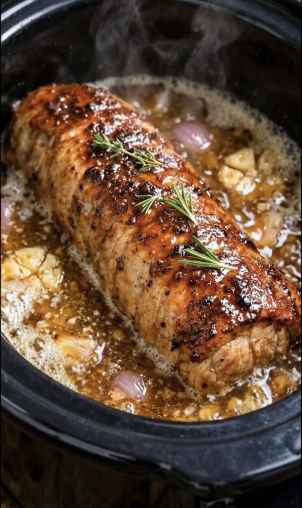 Slow Cooker Honey Garlic Pork Loin