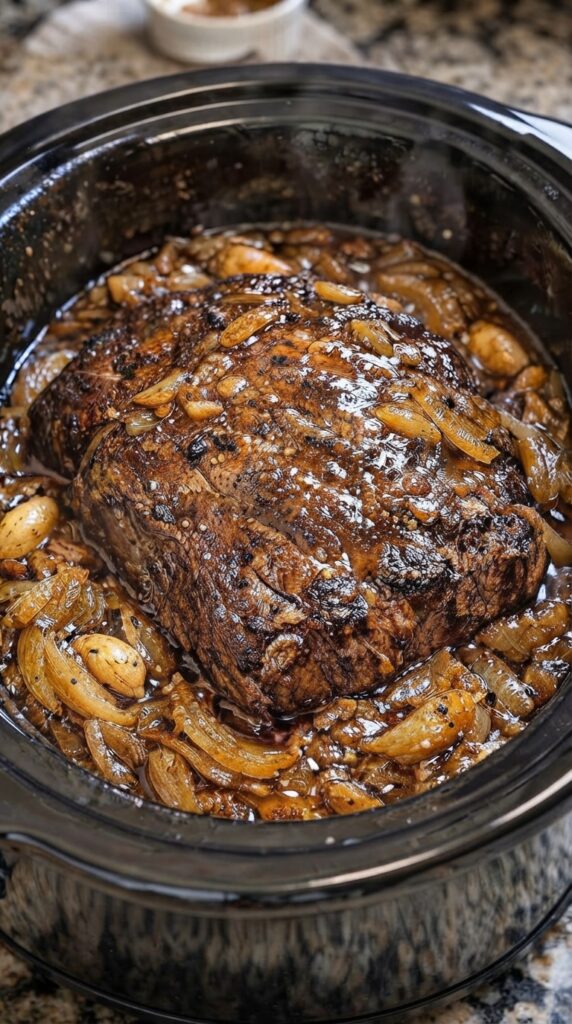 Slow Cooker Garlic Onion Pot Roast