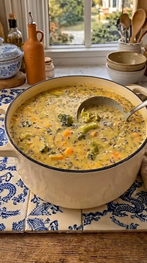 Creamy Broccoli Wild Rice Soup Description