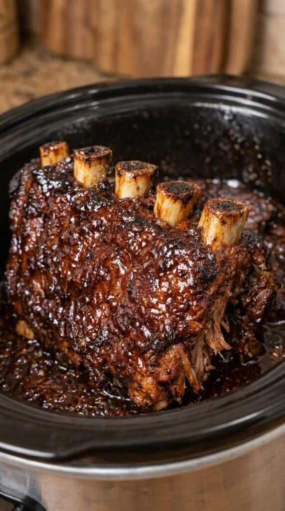 Slow Cooker Glazed Beef Short Ribs