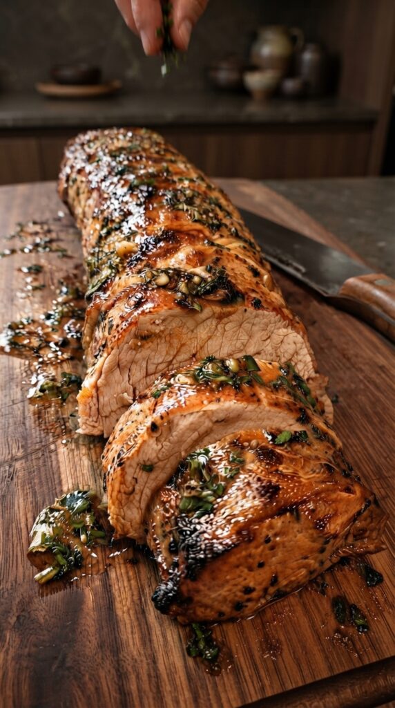 Garlic Herb Glazed Pork Tenderloin