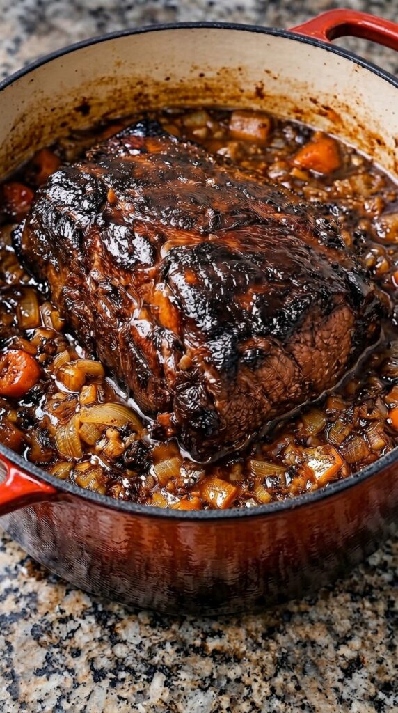 Slow-Braised Garlic Balsamic Beef Roast