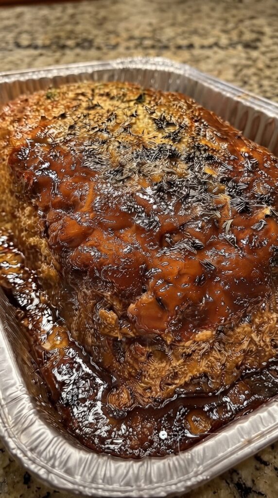 Sticky Brown Sugar BBQ Glazed Meatloaf