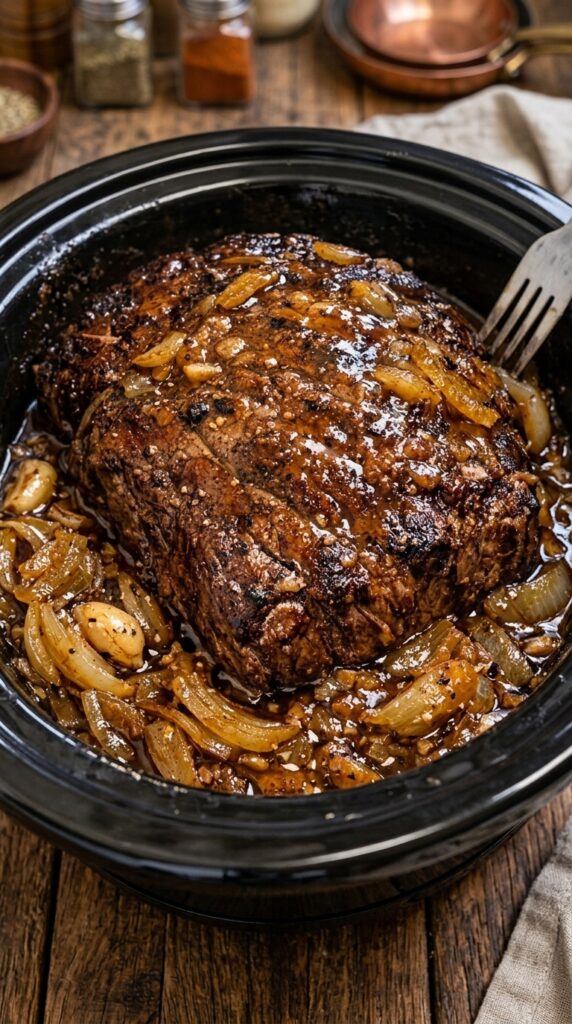 Slow Cooker Garlic Onion Pot Roast