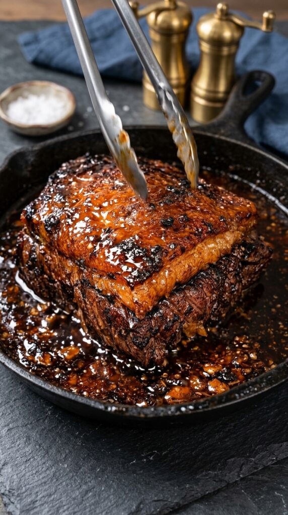 Sticky Garlic Butter Glazed Beef Roast