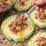 Roasted Cabbage Steaks with Bacon, Garlic & Parmesan