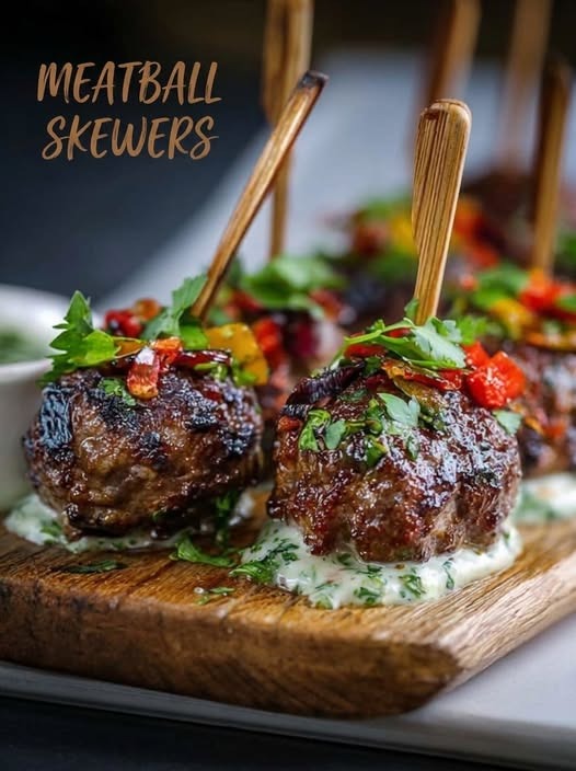 Mediterranean Meatball Skewers