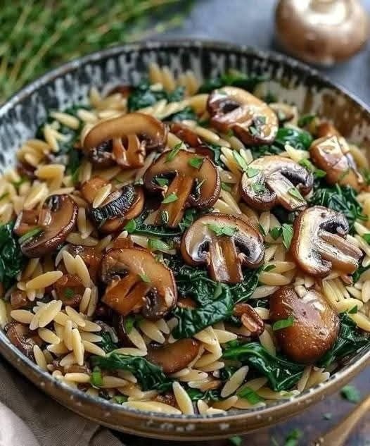 Spinach Mushroom Orzo