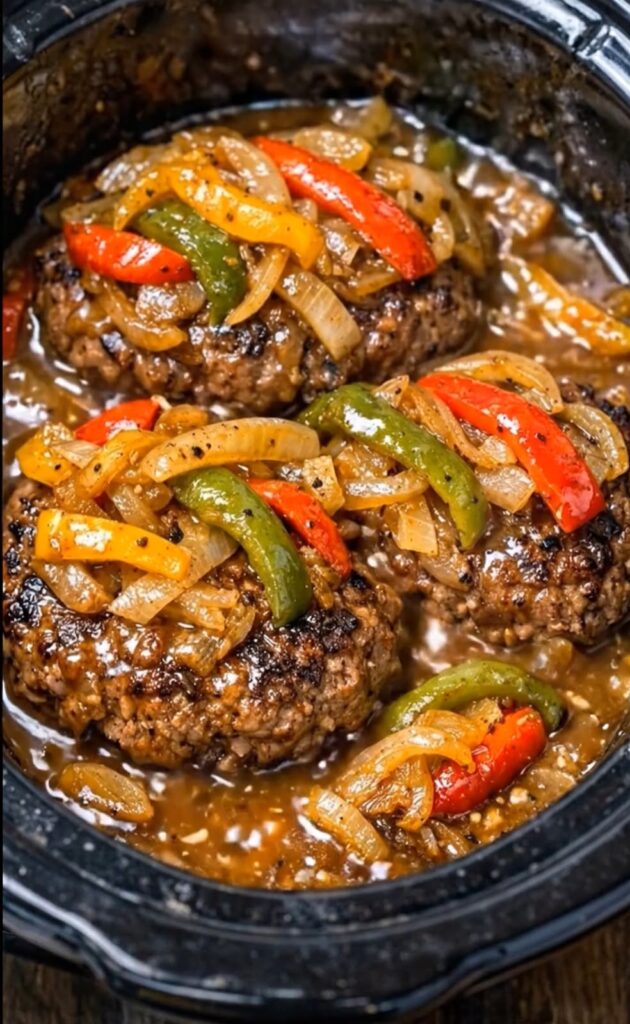 Slow Cooker Pepper Steak Patties