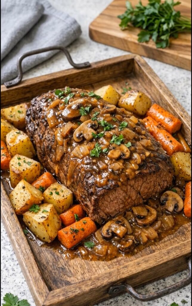 Classic Slow-Cooker Beef Pot Roast with Mushrooms