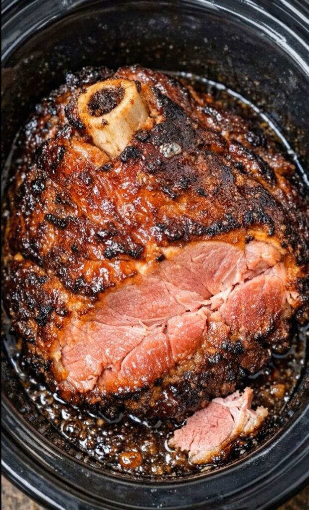 Slow Cooker Honey Glazed Ham