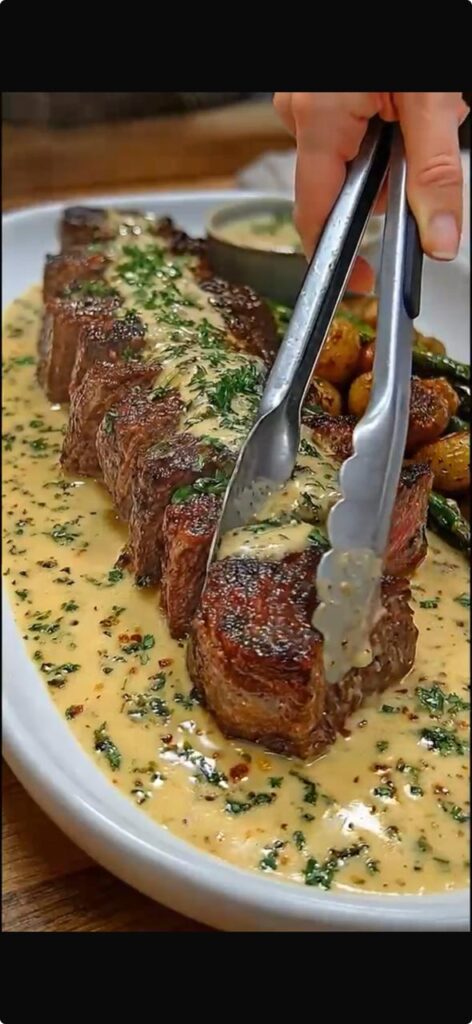 Creamy Garlic Herb Steak