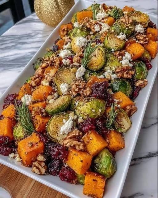 Roasted Butternut & Brussels Sprouts Holiday Salad