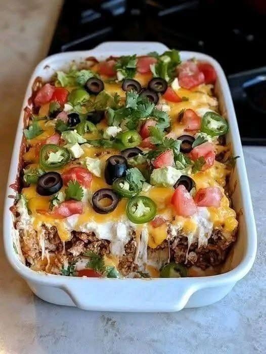 Crustless Cheesy Taco Casserole