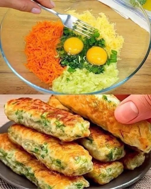 Crispy Zucchini, Carrot and Cheese Vegetable Rolls
