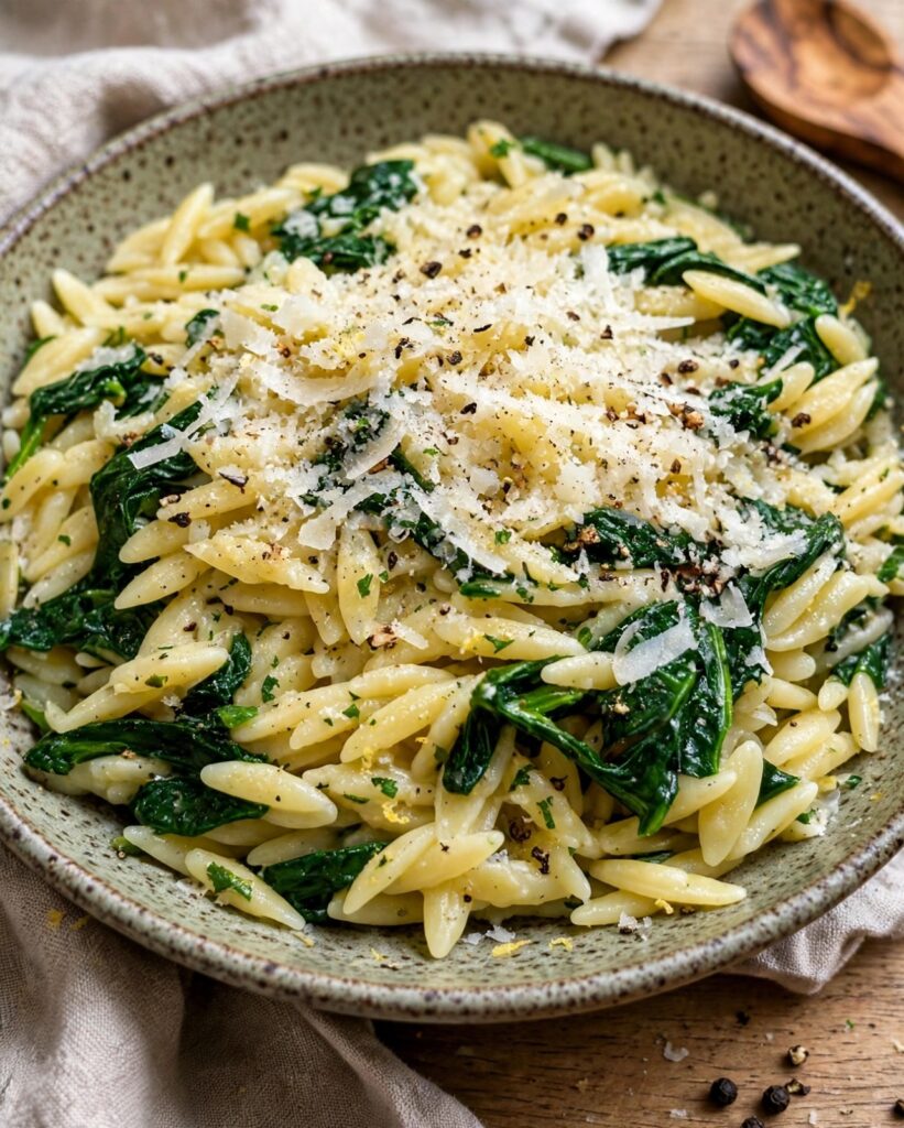 Creamy Spinach & Parmesan Orzo