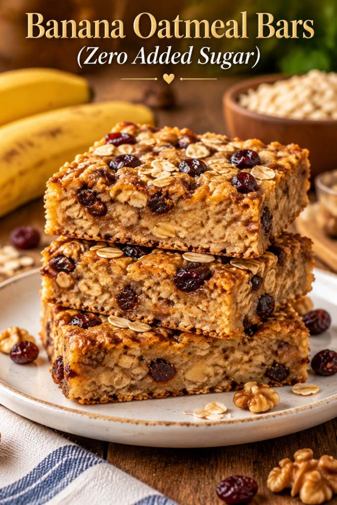 Banana Oatmeal Bars (Zero Added Sugar)
