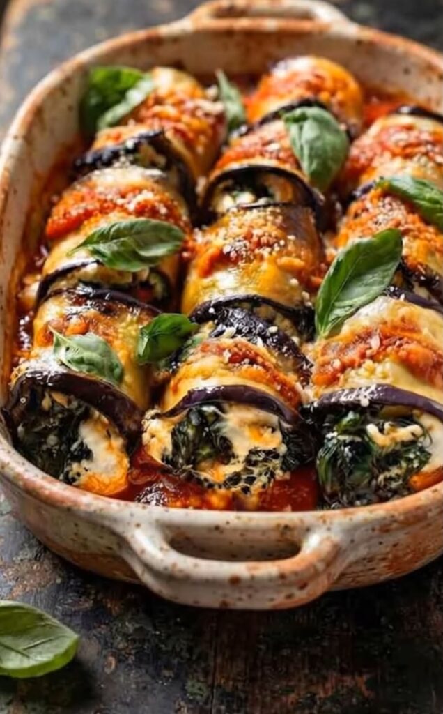 Eggplant Rollatini with Spinach & Ricotta