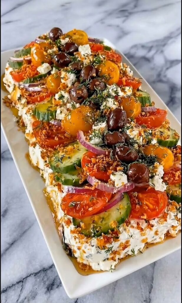 Mediterranean Feta Cucumber Tomato Dip