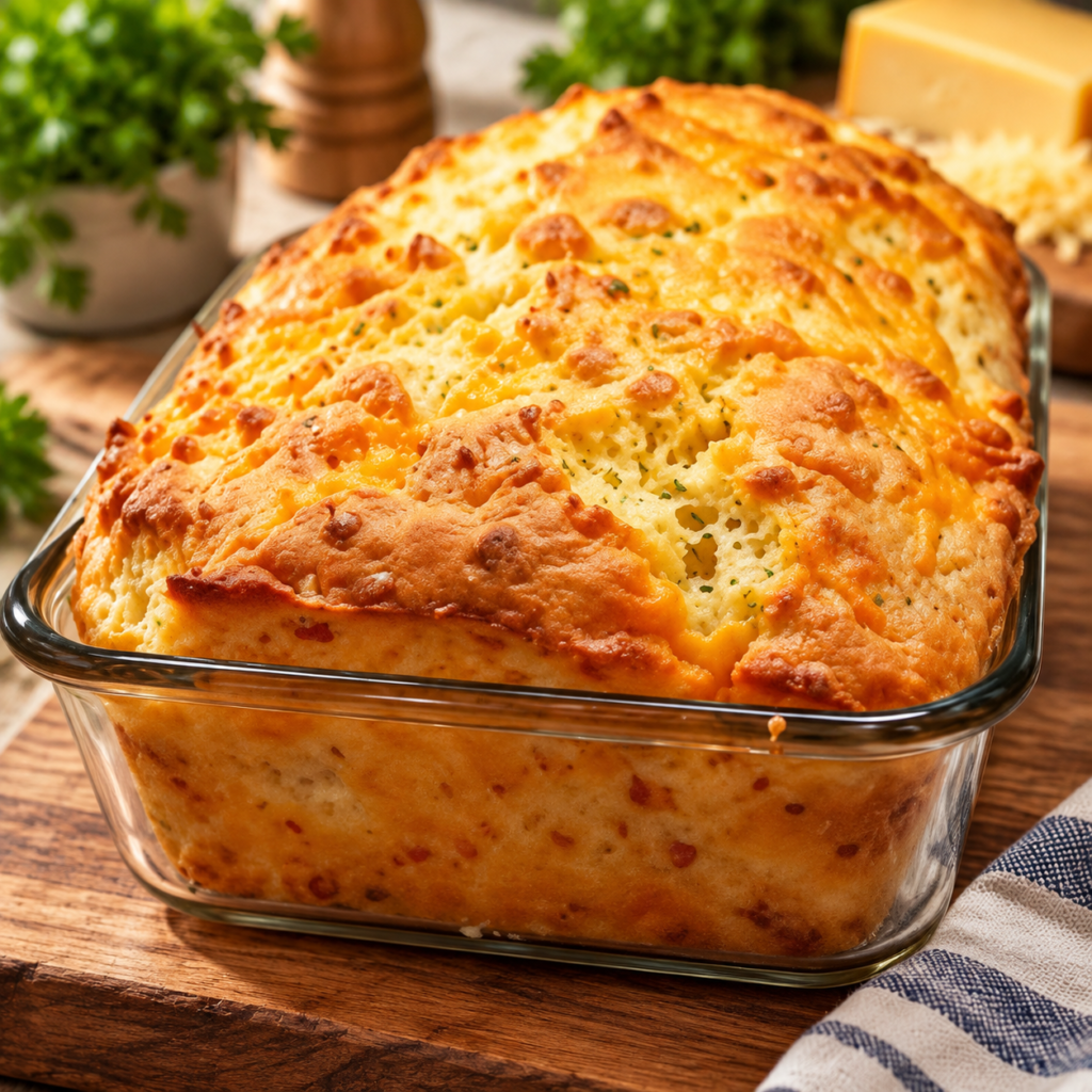Cheesy Garlic Herb Bread Bake – Soft, Fluffy & Loaded With Cheese