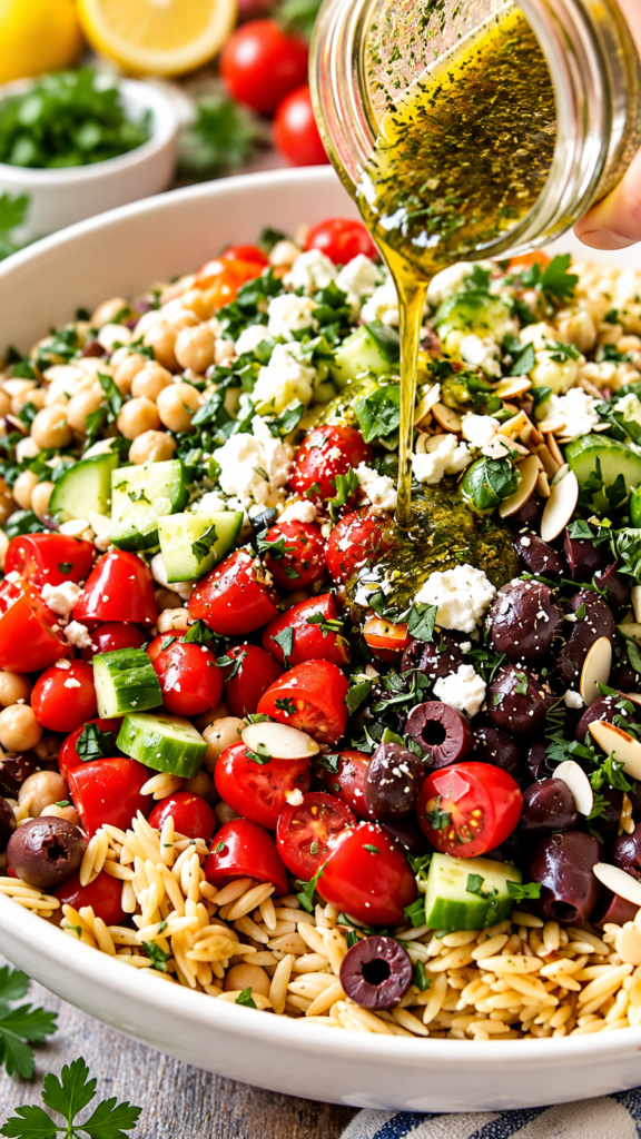 Mediterranean Orzo Chickpea Salad