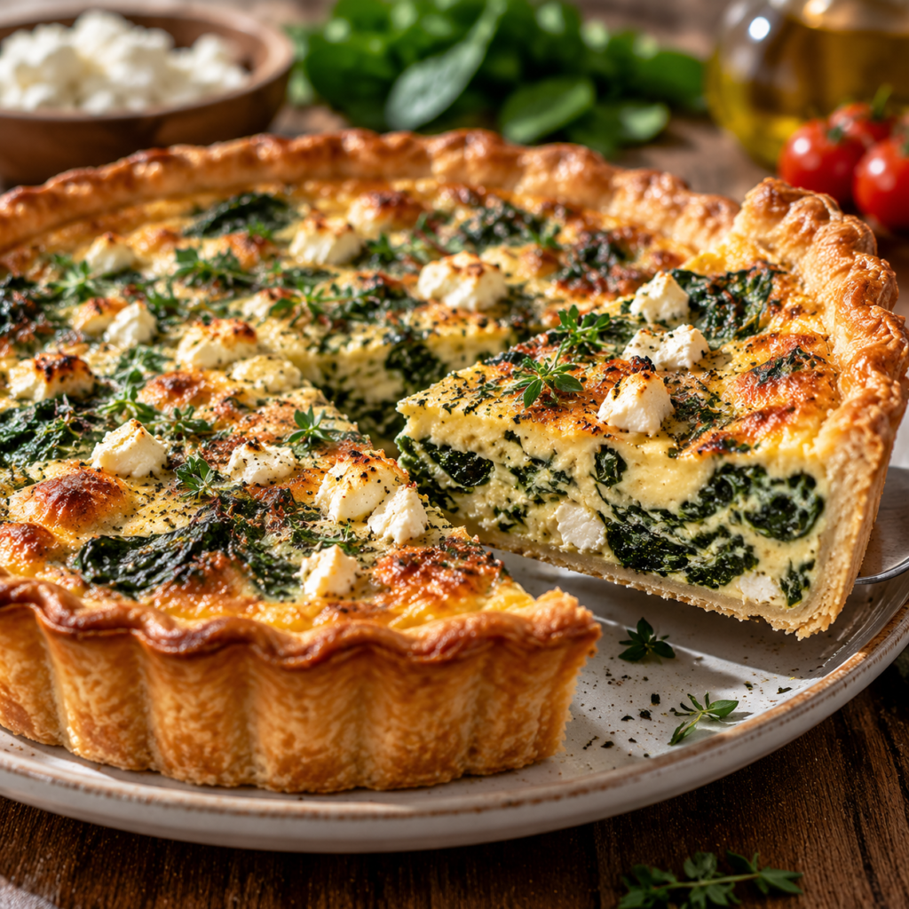 Mediterranean Spinach and Feta Quiche