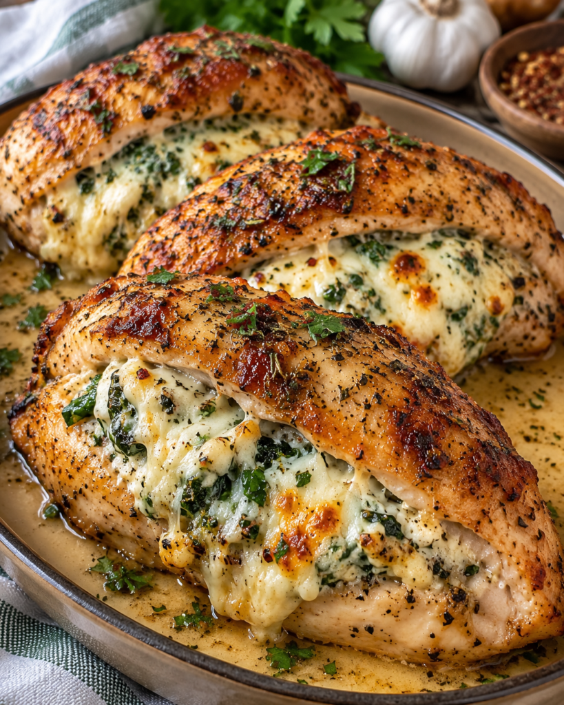 Cheesy Garlic Herb Stuffed Chicken Breasts
