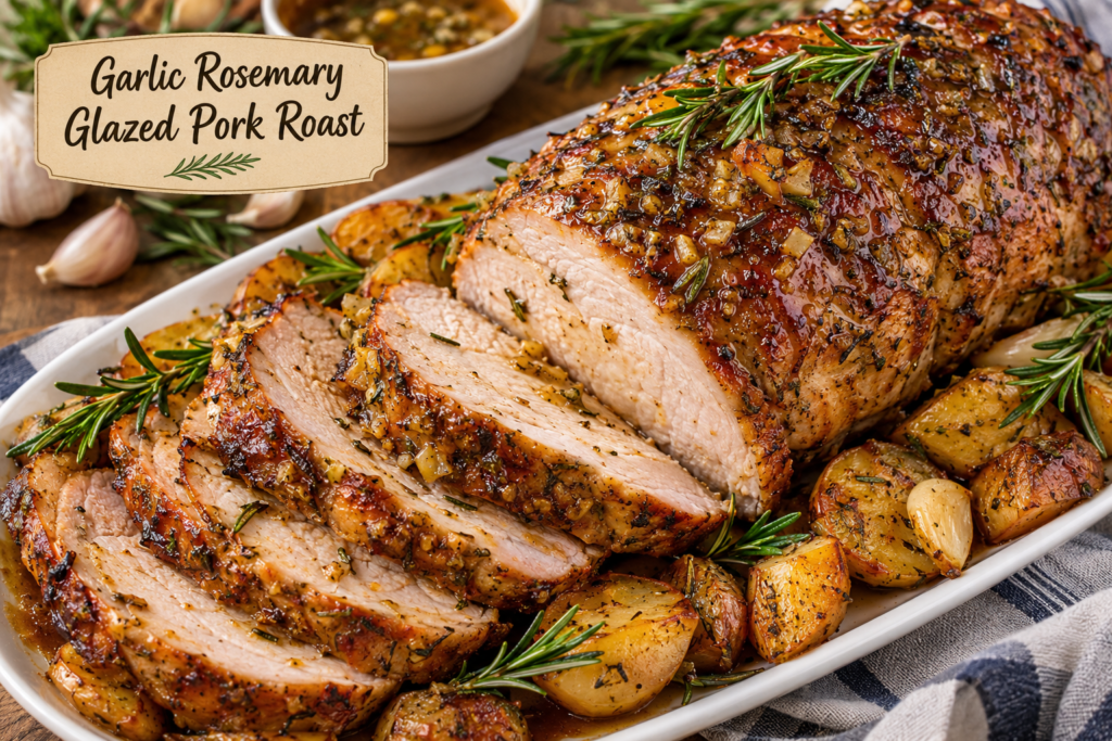 Garlic Rosemary Glazed Pork Roast
