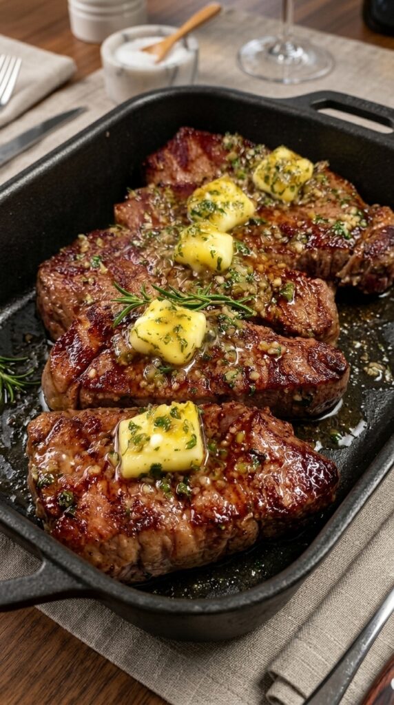 Garlic Butter Herb Pan-Seared Steak